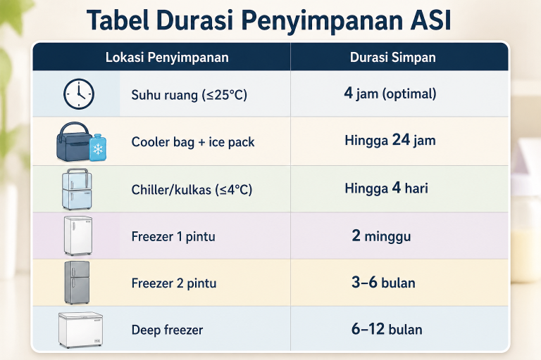 Durasi penyimpanan asi